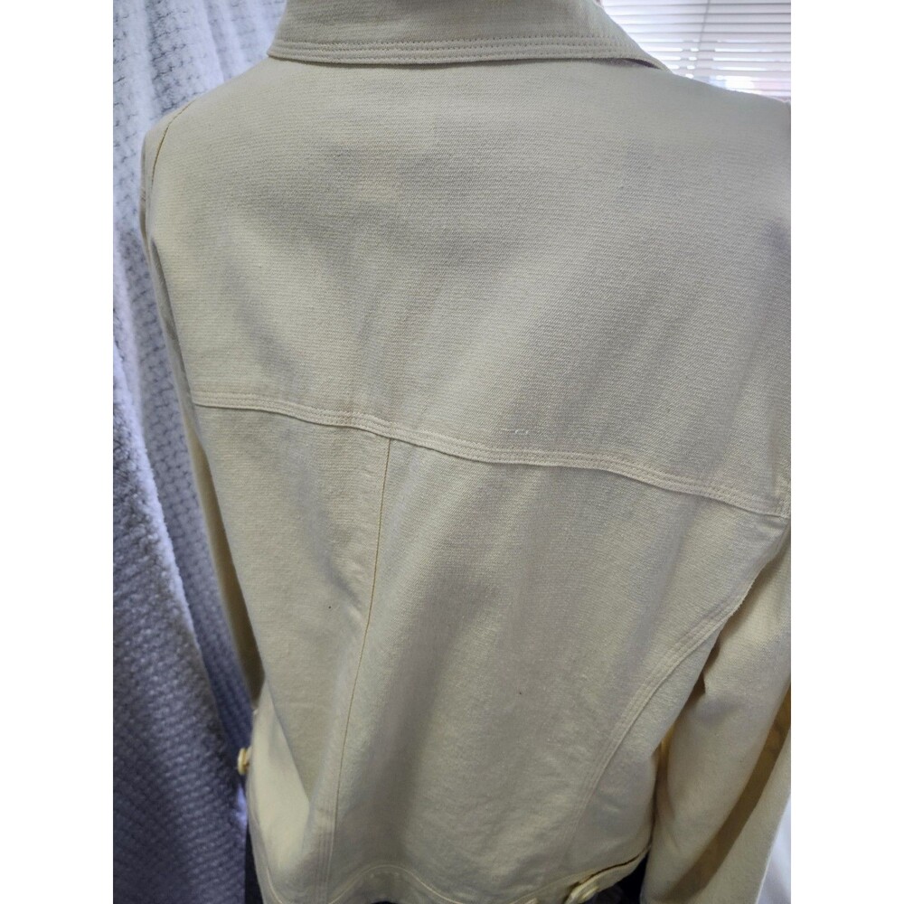 Vintage Christopher & Banks Yellow Denim Jacket Size L Button Up - Picture 2 of 4